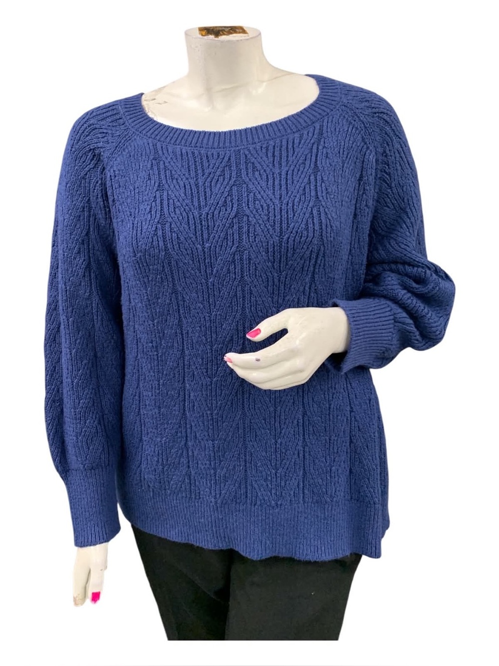 Old Navy NWT Blue Cable Knit Scoop Neck Sweater Size 3X